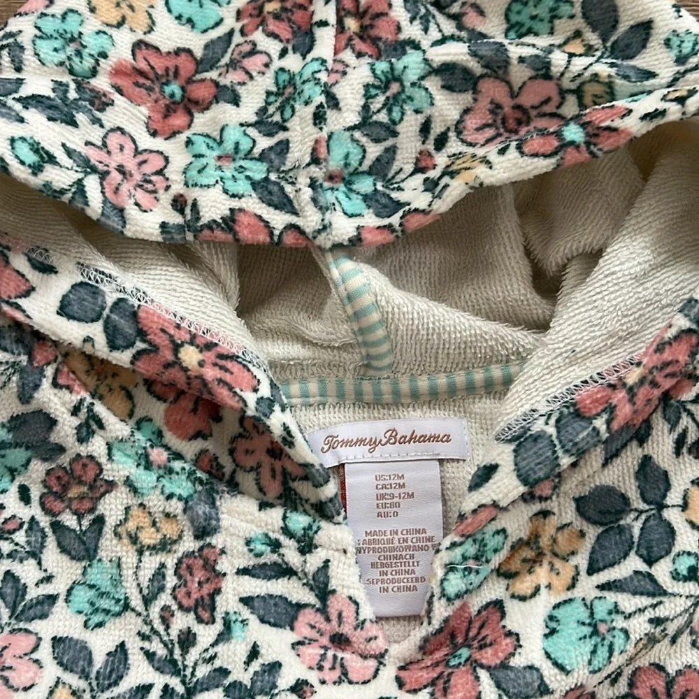 Tommy Bahama Baby Girl Floral Hooded Towel Coverup 18 months